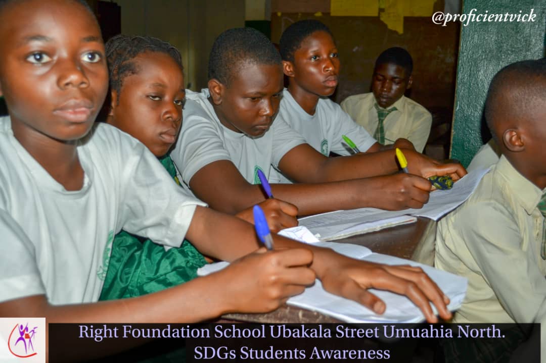 YERF SCHOOLS OUTREACH ON SDGs. @ Right Foundation Secondary School Umauhia