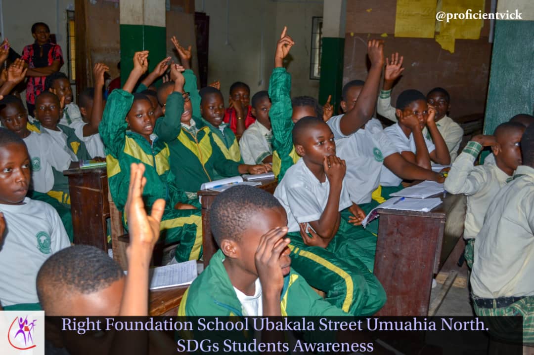 YERF SCHOOLS OUTREACH ON SDGs. @ Right Foundation Secondary School Umauhia